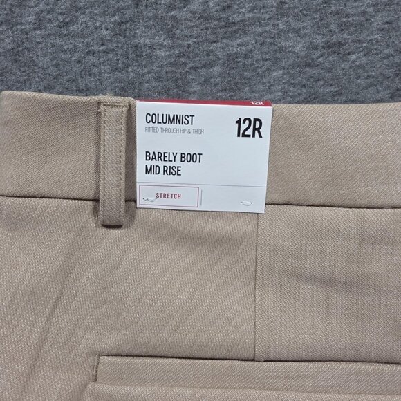 Express Pants Womens 12R Khaki Columnist Barely Boot Mid Rise Stretch Dress - Picture 4 of 12